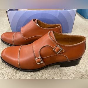 John Fluevog Connoisseurs “Herbert” monkstrap shoes in Cognac, Men’s 10.5 NEW